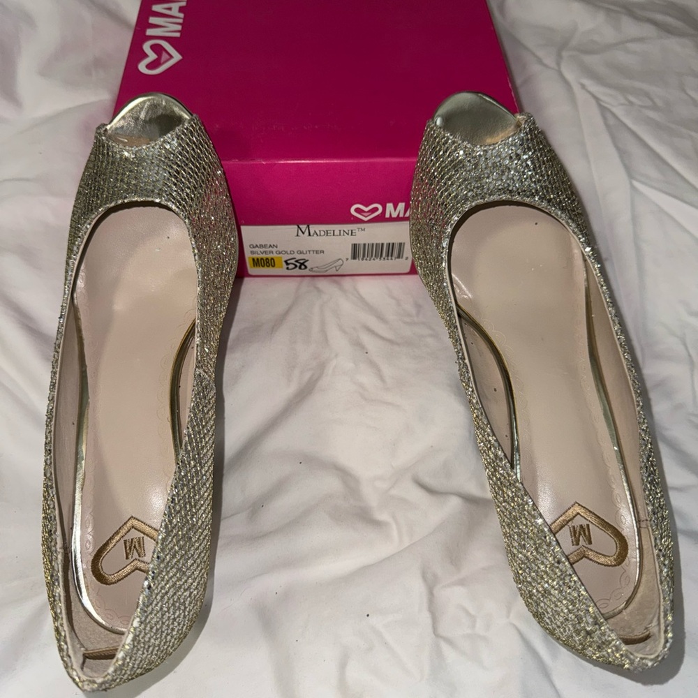 Madeline Gold Heels – Sparkling Elegant Dress Shoes, Women’s